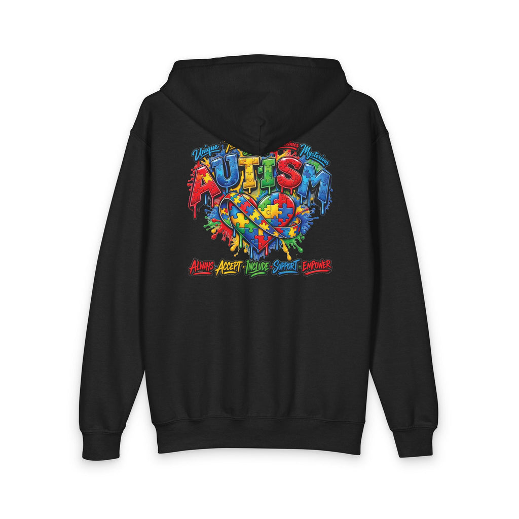 Autism Puzzle Heart Youth Hoodie | Awareness Puzzle Piece Zip Jacket