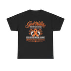 God Walks orange awareness ribbon T-Shirt | I'll Never Walk Alone, Faith Support