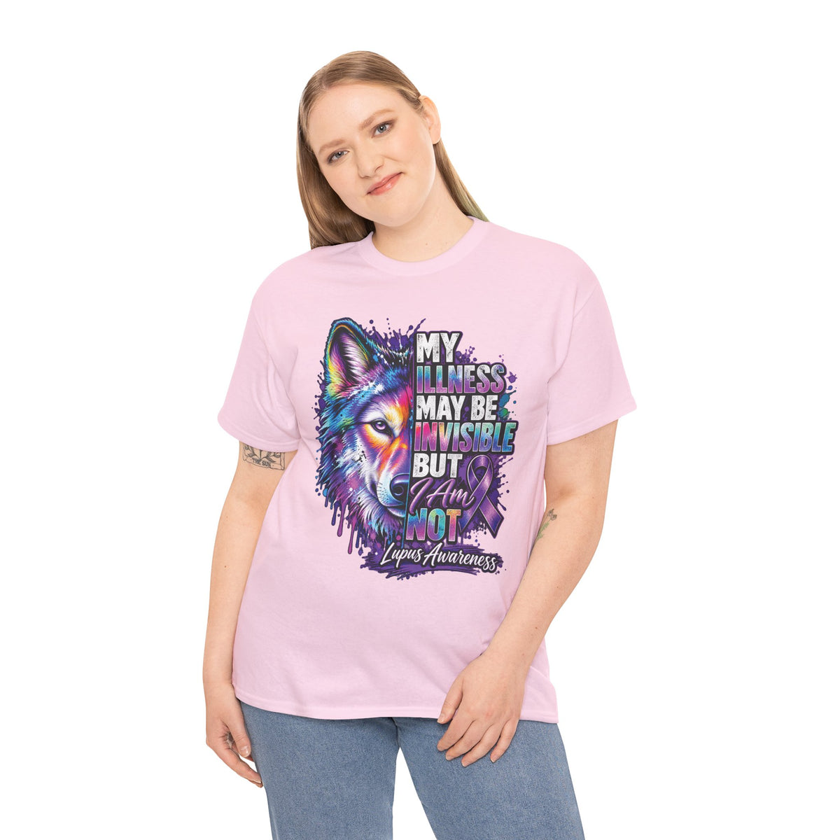 Lupus Awareness Wolf Graphic Tee | Invisible Illness Statement