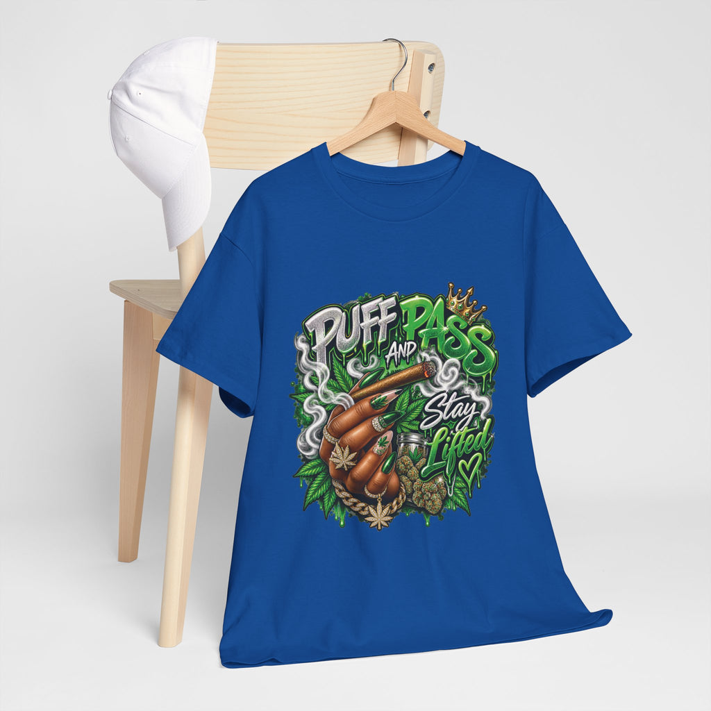 Puff and Pass Stay Lifted T-Shirt | Cannabis Leaf Graphic Tee