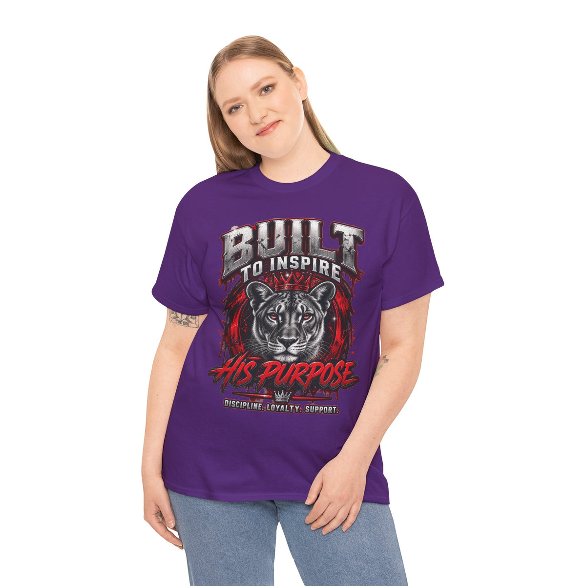 Built to Inspire His Purpose Couples Tiger Graphic T-Shirt