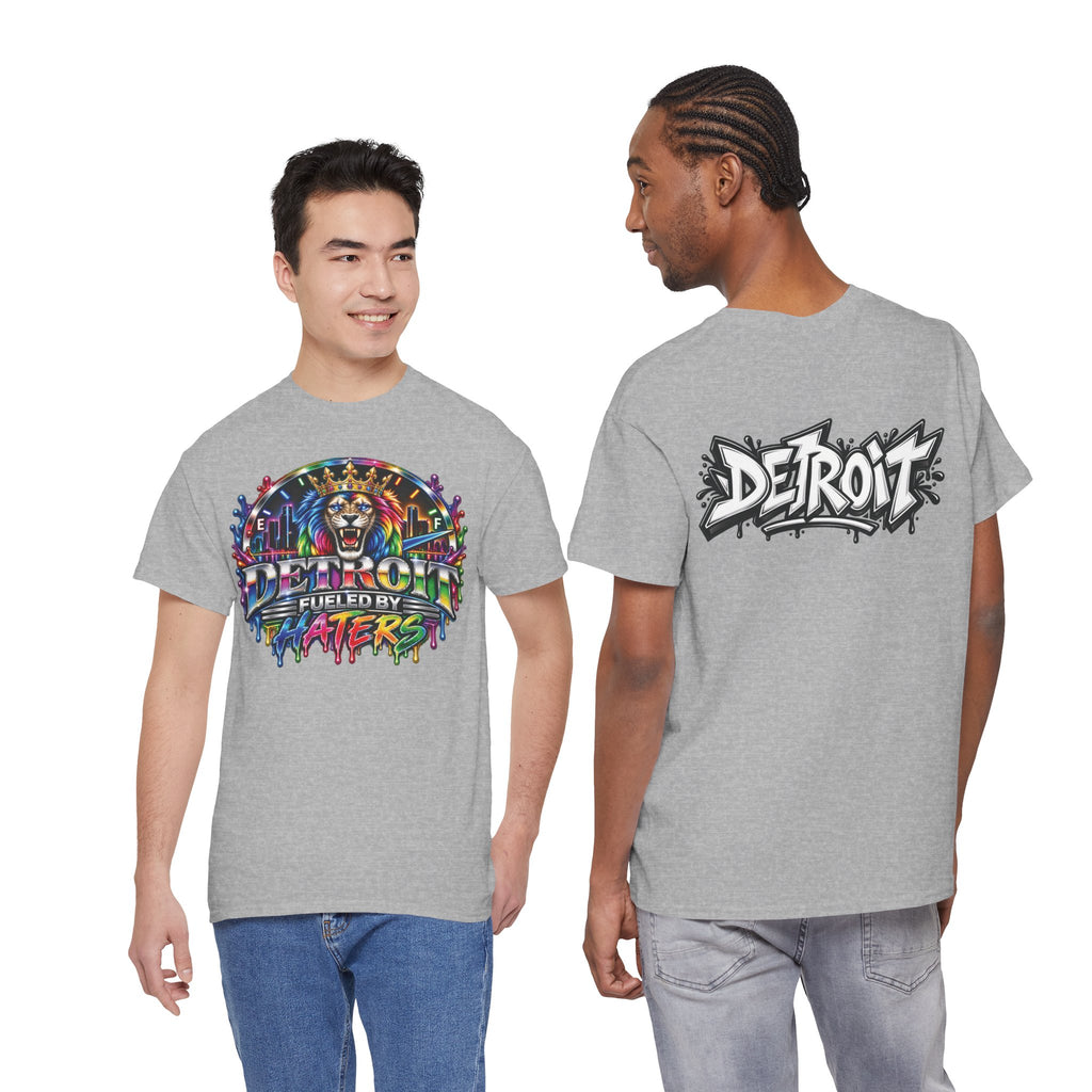 Detroit Lion Graffiti tee | Colorful Drip Lion Detroit Tee