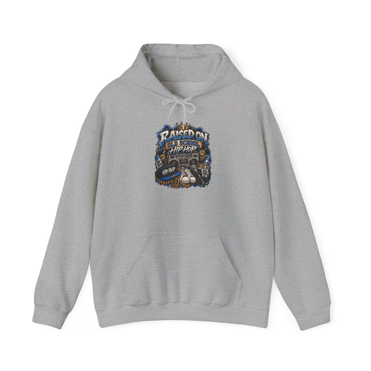 Raised On hip hop Hoodie | Vintage Guitar Skull Band Design