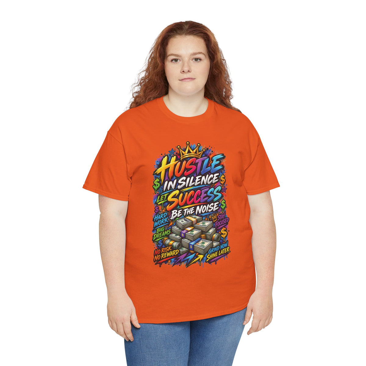 Hustle in Silence Success Be the Noise T-Shirt | Motivational Graphic Tee