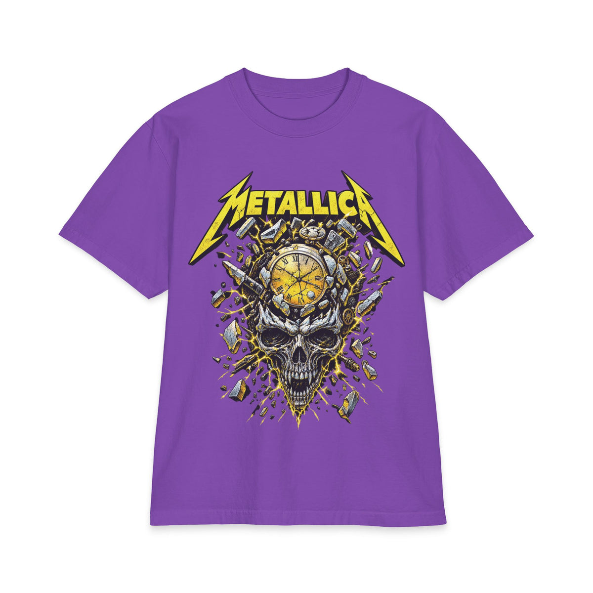 Metallica Skull Clock T-Shirt | Rock Band Graphic Tee