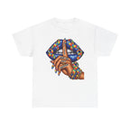 Shh Finger Lips Illustration T-Shirt | Colorful Beaded Bracelet Art