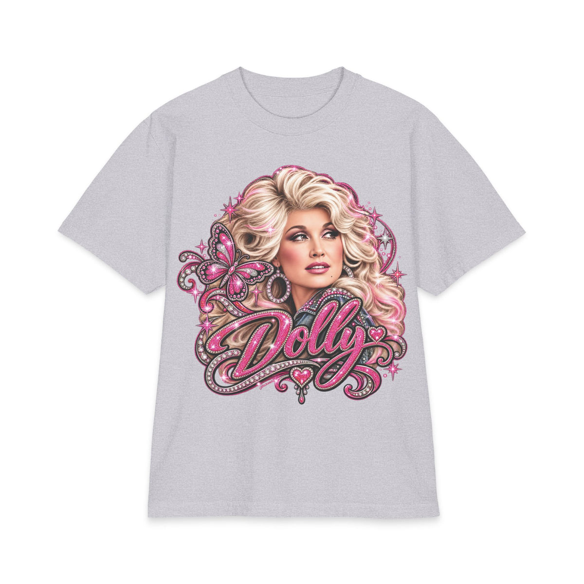 Retro Pink Dolly Portrait T-Shirt | Country Cowgirl Graphic Tee