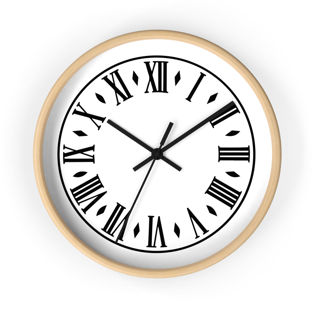 Roman Numeral Vintage Clock Wall Clock | Black Frame, White Face