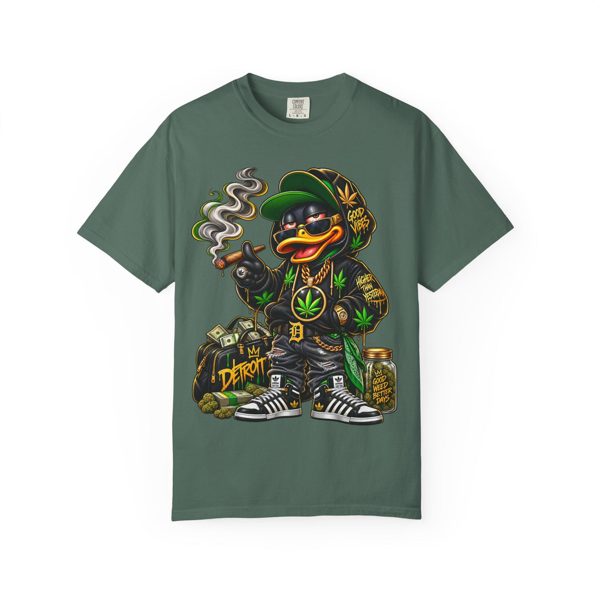 Weed Duck Character T-shirt | Smoking Duck Graphic Tee