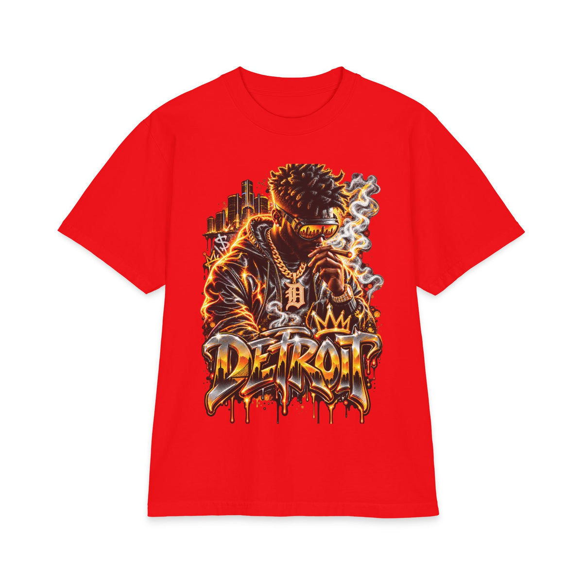 Detroit King Streetwear T-Shirt | Urban Graffiti Dripping City Design