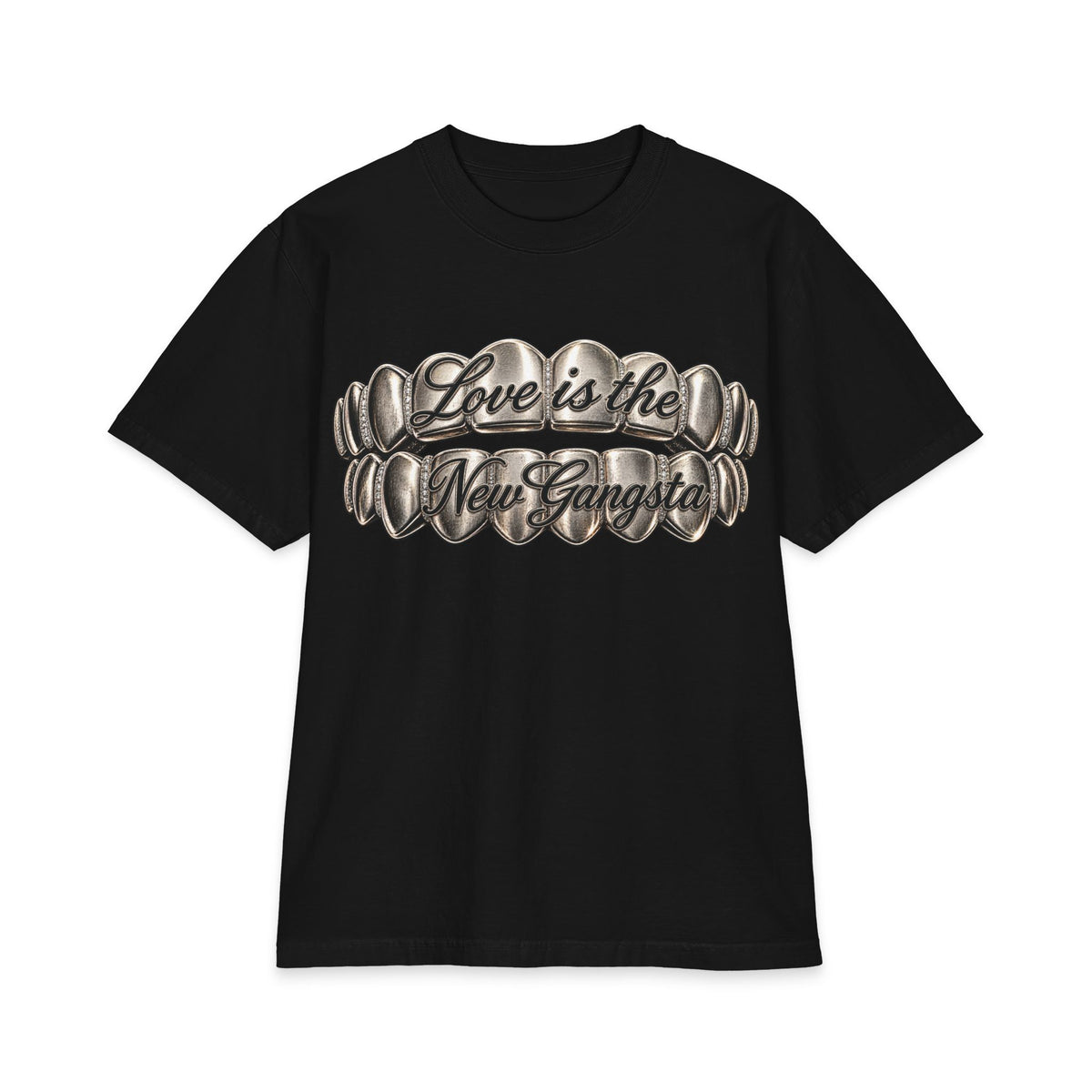 6lack Love Is the New Gangsta T-Shirt | Metallic Grillz Script, Back Number 6 Design