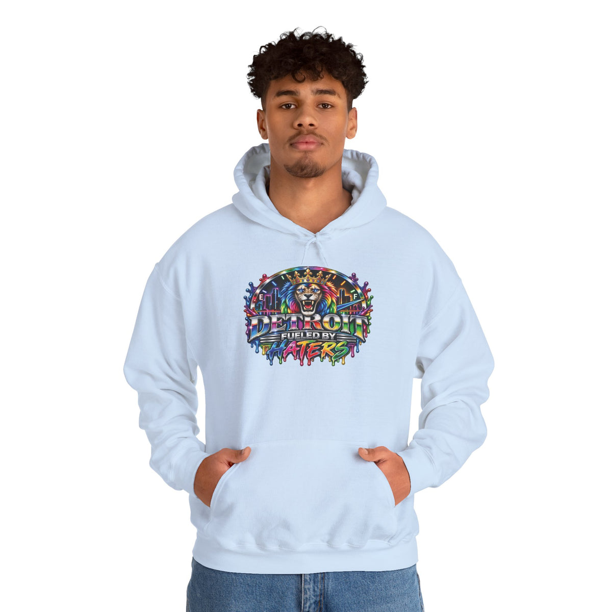 Detroit Graffiti Lion Hoodie | Colorful Street Art Pullover