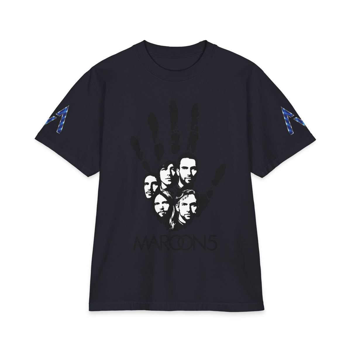 Handprint Maroon 5 Band Portrait T-Shirt | Rock Band Logo Tee