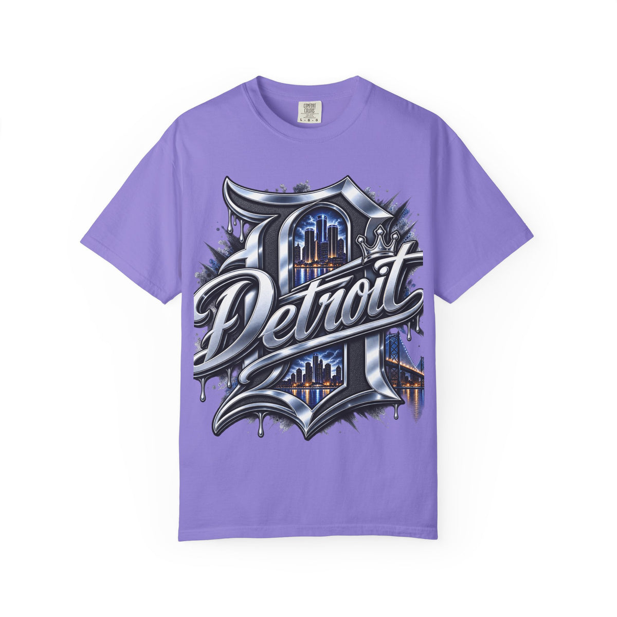 Detroit Script Skyline T-shirt | Cityscape Lettering Tee