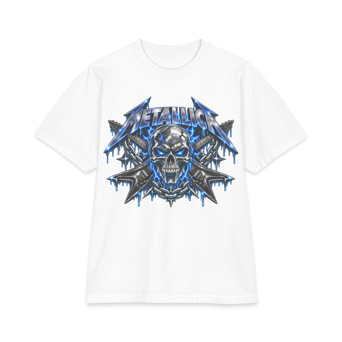 Metallica Skull Lightning T-Shirt | Band Logo Graphic Tee