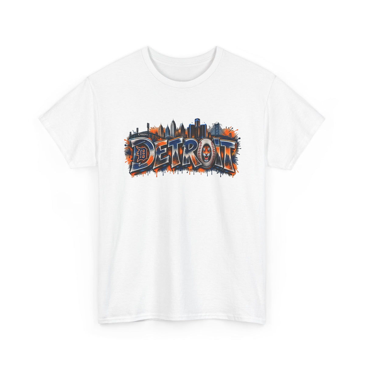 Detroit skyline graffiti T-Shirt | city skyline tee, urban street art