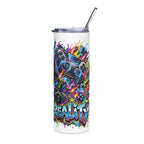 20oz Gaming Tumbler – Colorful Gamer Controller & Level Up Design
