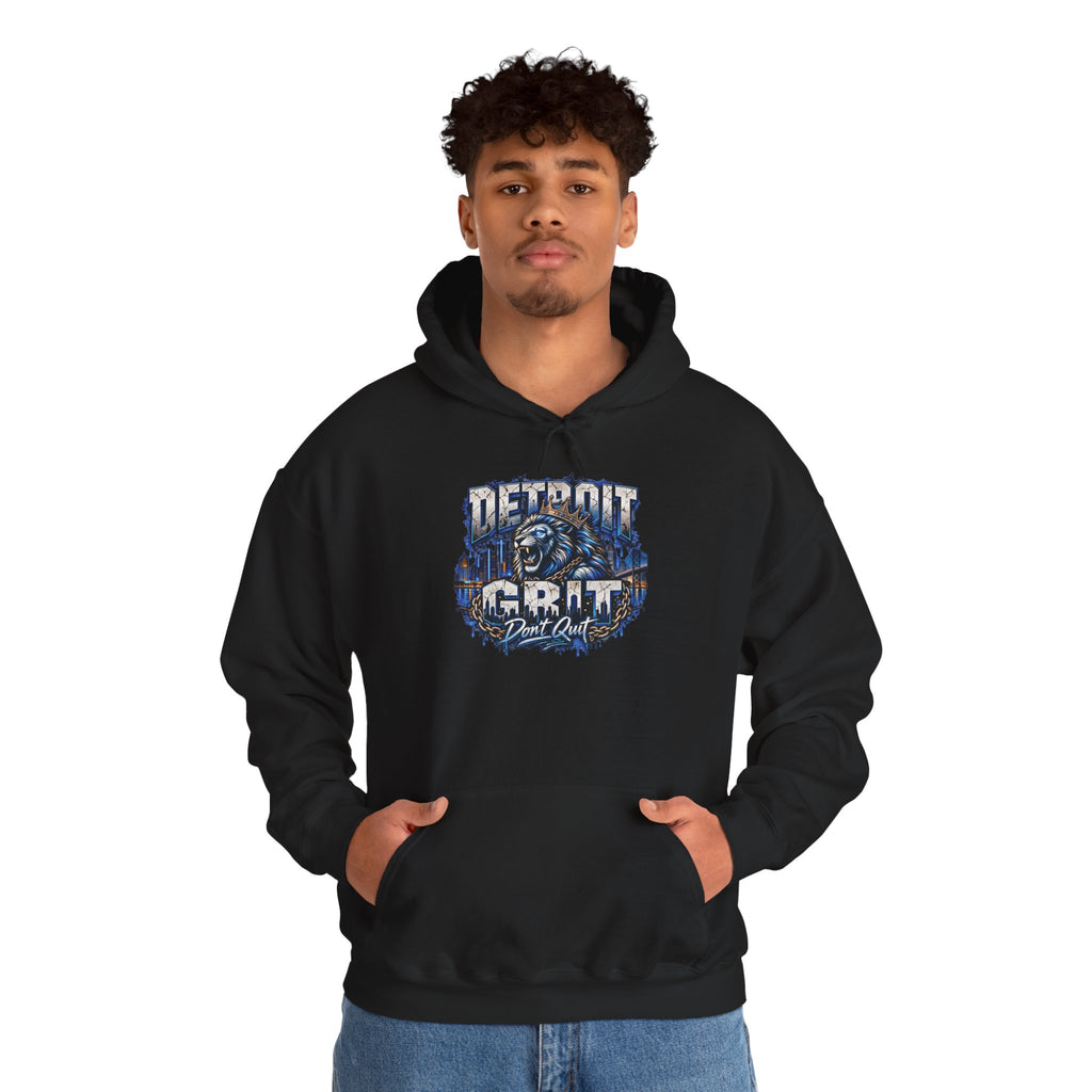 Detroit Grit graphic Hoodie | Motor City skyline, industrial vintage design
