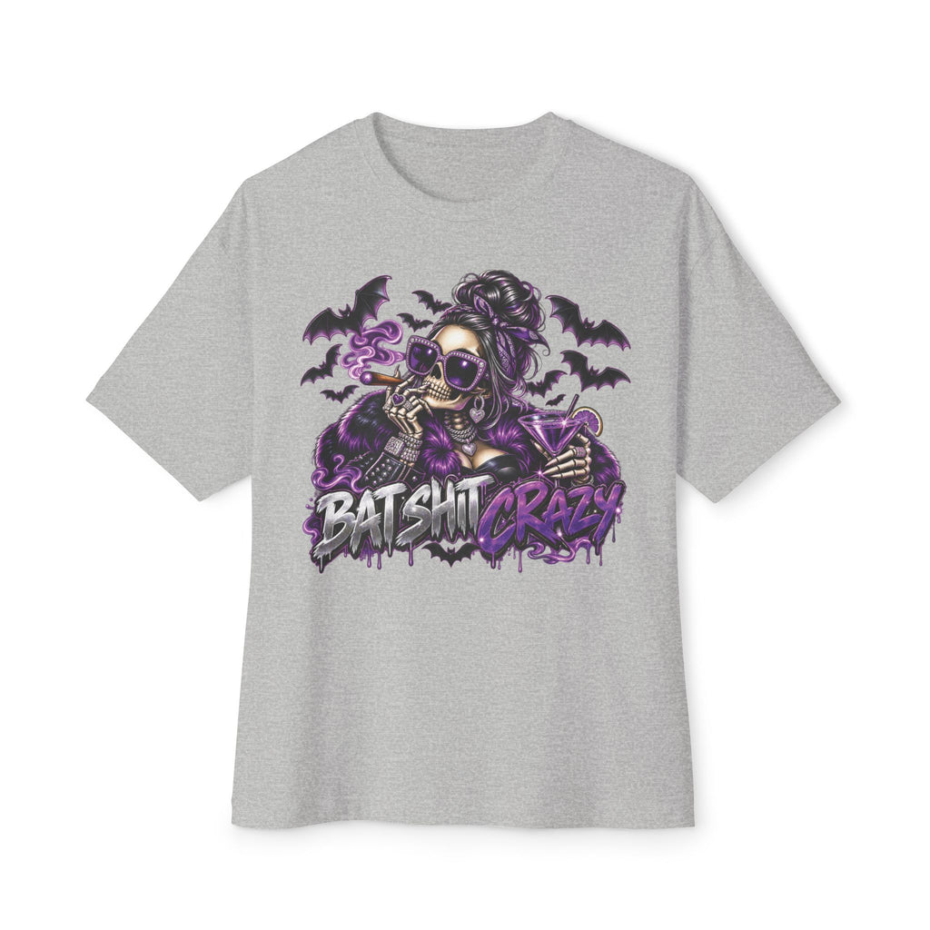 Batshit Crazy Skull Girl Tee | Gothic Bats Halloween Graphic Shirt