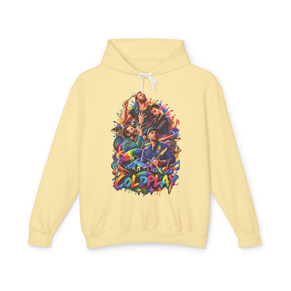 Coldplay band collage Hoodie | Colorful portrait graphic sweatshirt