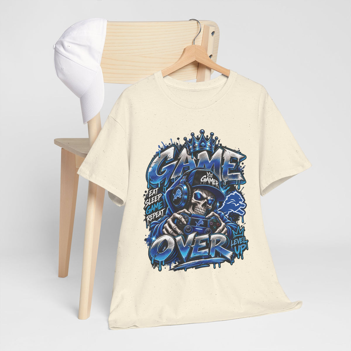 Game Over Skull Gamer Tee | Video Game Controller Graphic Shirt