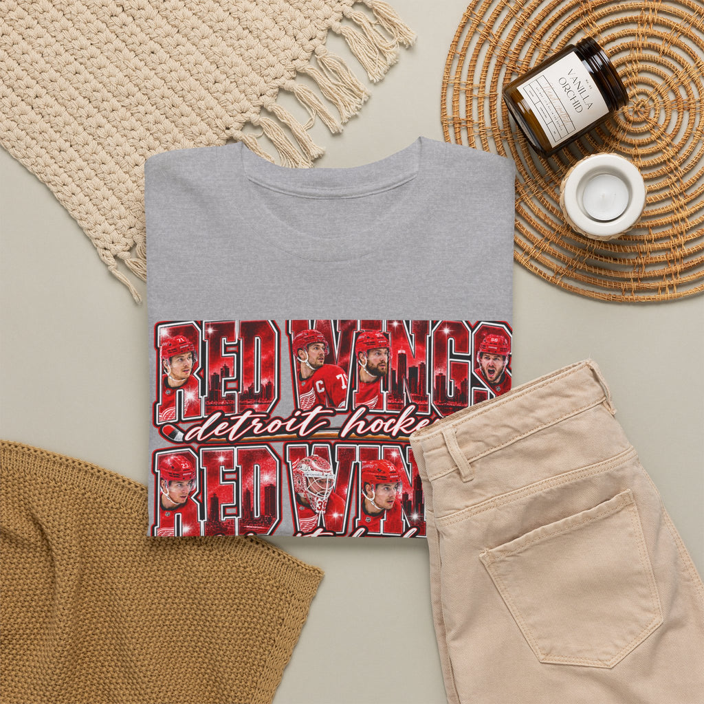 Red Wings Detroit Hockey Graphic Tee | Retro Stacked Logo