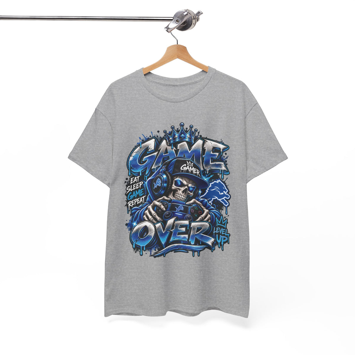 Game Over Skull Gamer Tee | Video Game Controller Graphic Shirt