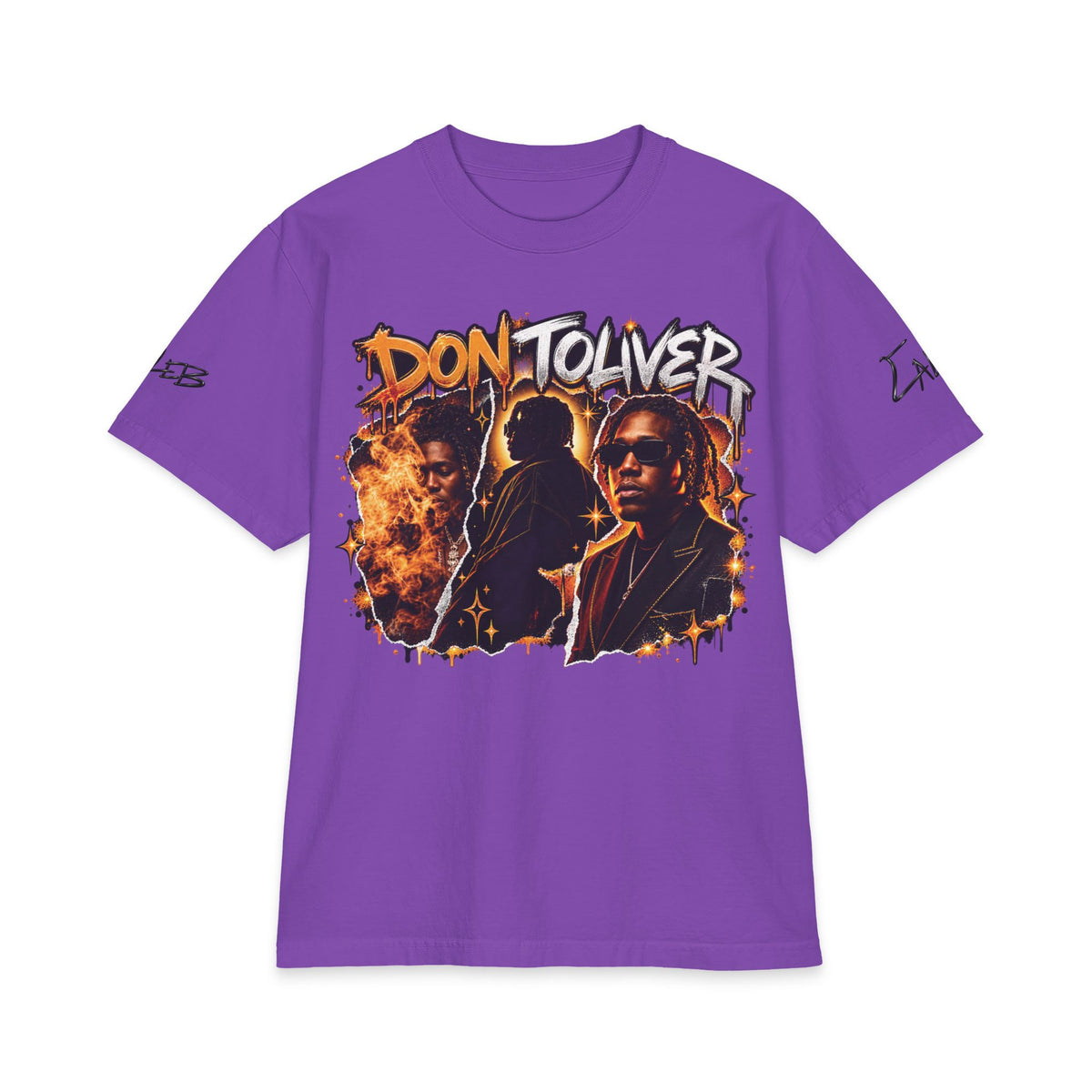 Don Toliver Portraits Graphic T-Shirt | Rap Artist Tee, Flame Collage