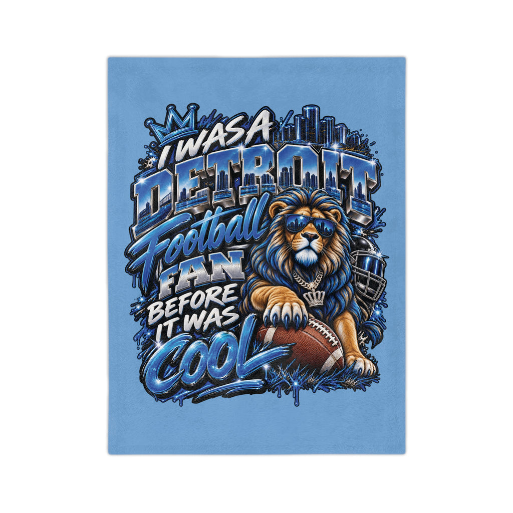 Detroit Football Lion Blanket | I Was a Detroit Football Fan Before It Was Cool velveteen
