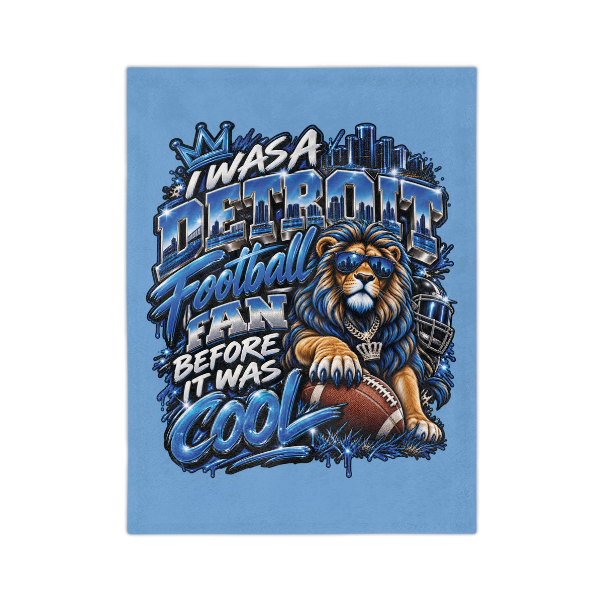 Detroit Football Lion Blanket | I Was a Detroit Football Fan Before It Was Cool velveteen