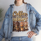 Coffee Is My Therapy T-Shirt | Coffee Cups Illustration, Cozy Beverage Tee