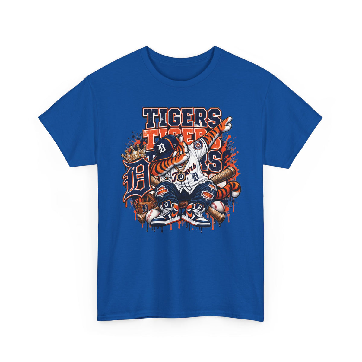 Detroit Tigers Mascot Baseball Tee | Vintage Tiger Batter Design