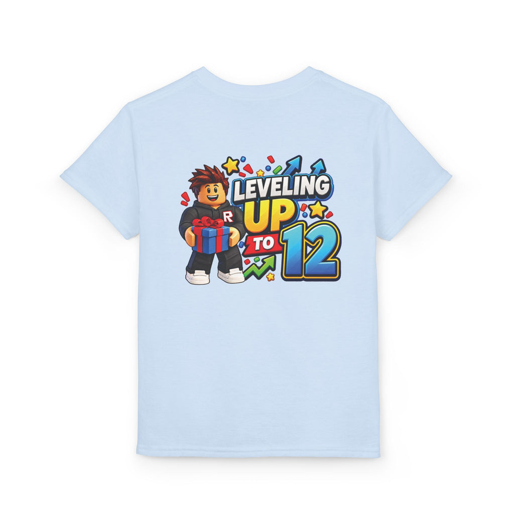 Youth Roblox Birthday T-Shirt – Leveling Up to 12
