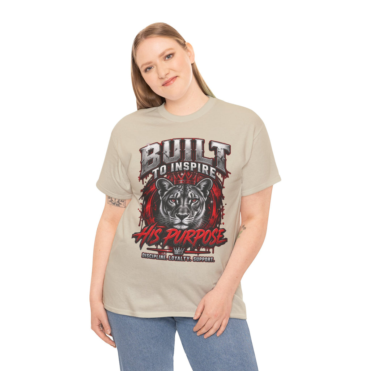Built to Inspire His Purpose Couples Tiger Graphic T-Shirt