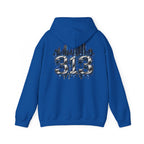 Detroit 313 Drip Skyline Hoodie | Graffiti Letter B Chest Design