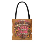 Dolly Parton portrait tote bag | 'I Will Always Love You' music lyric design