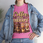 Coffee Is My Therapy T-Shirt | Coffee Cups Illustration, Cozy Beverage Tee