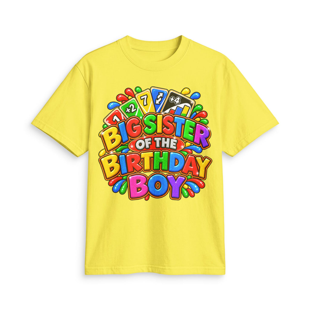 Big Sister of the Birthday Boy T-Shirt | Colorful Party Design