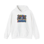 Different Is Beautiful hoodie | colorful graffiti text, stars & flowers