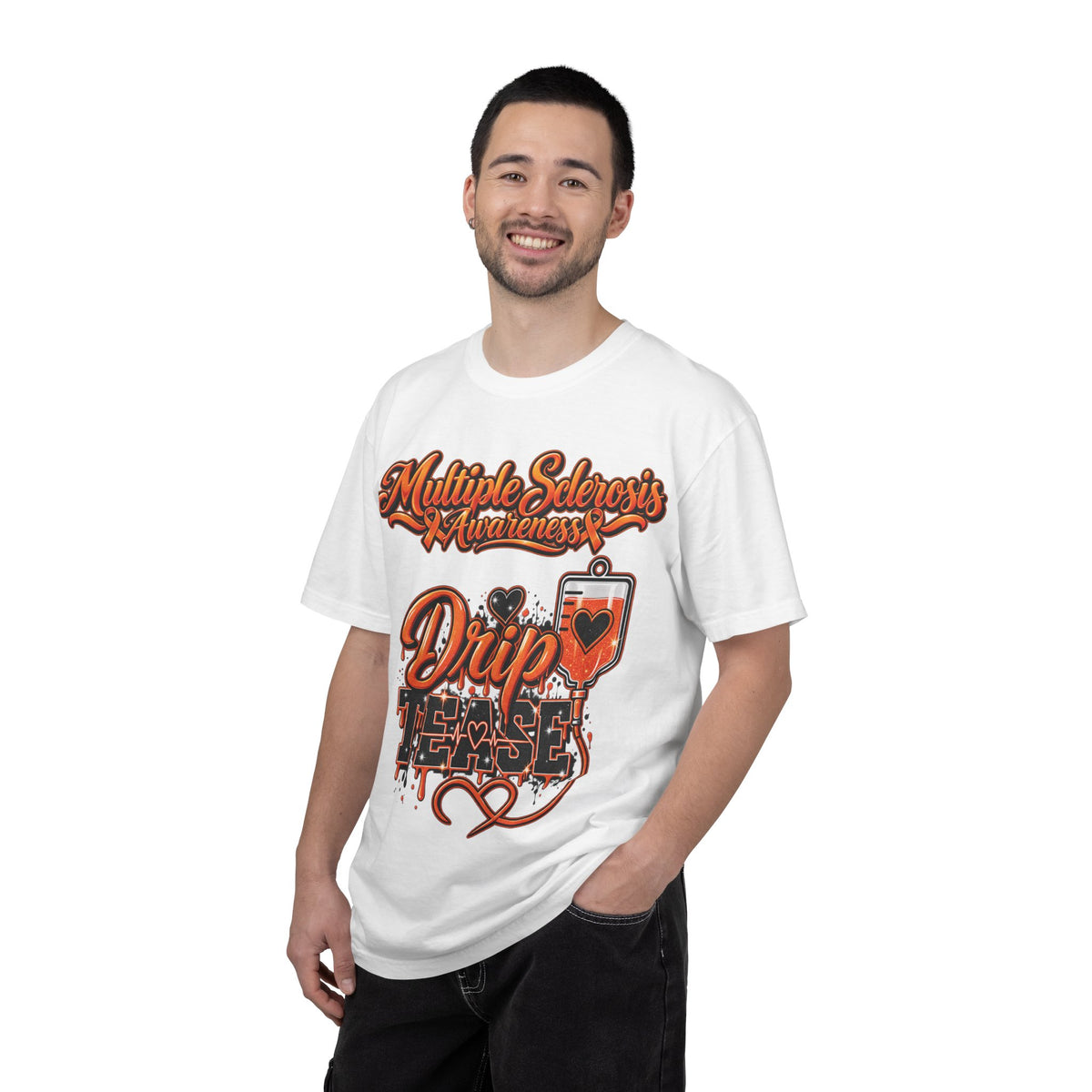 Multiple Sclerosis Awareness Drip Tees Shirt | IV Bag Heart Design