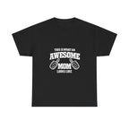 Awesome Mom with Pointing Thumbs T-Shirt | Mother's Day Tee