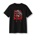 Mira Anime Punk Girl Youth Tee | Manga Character Graphic, Red Text Background