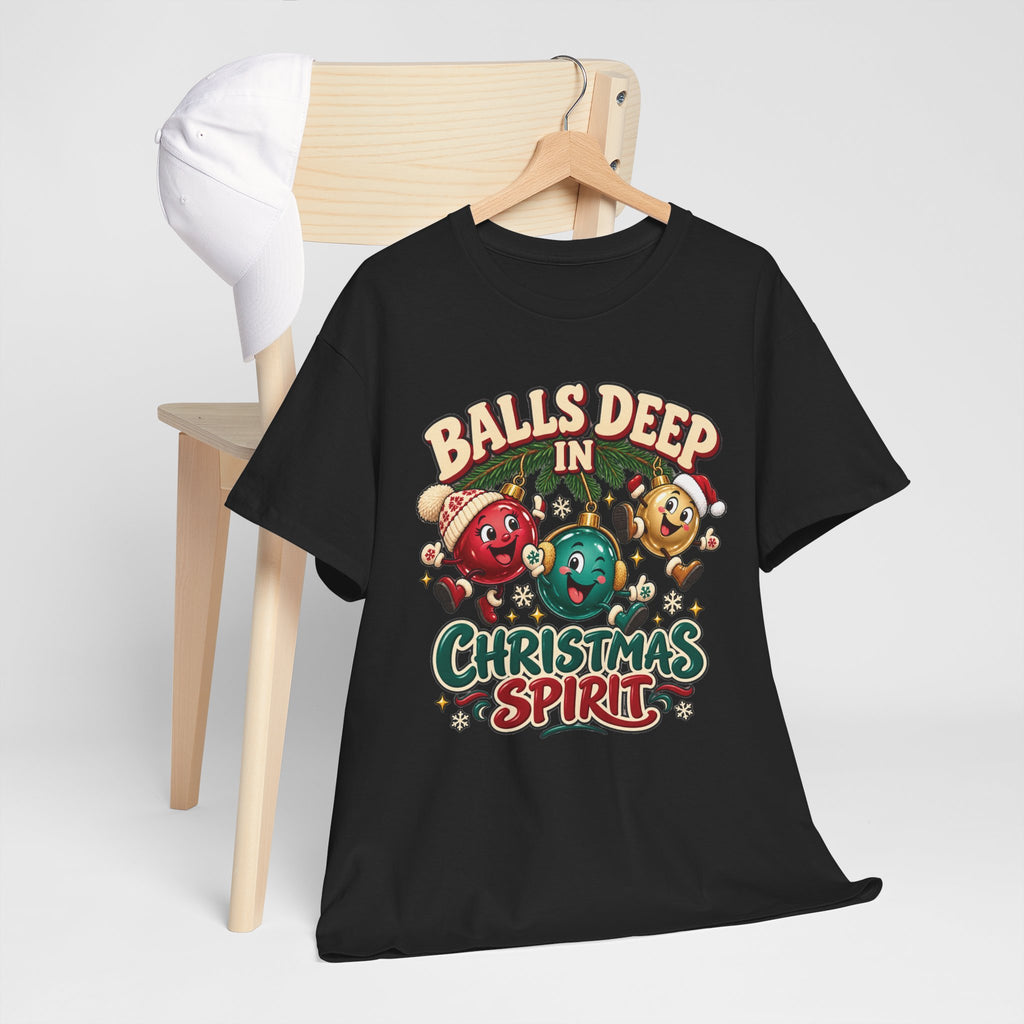 Balls Deep in Christmas Spirit Graphic Tee
