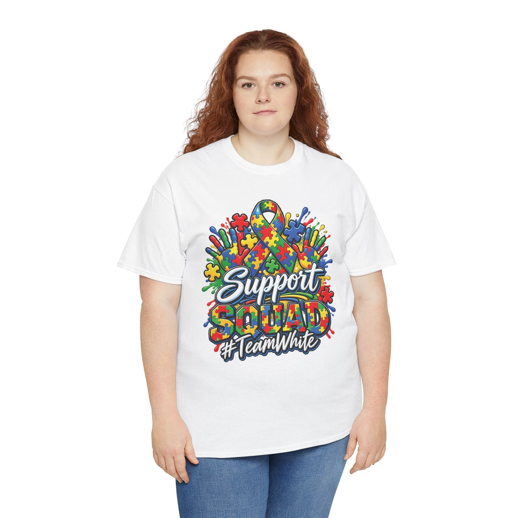 Support Squad T-Shirt | Autism Awareness Ribbon, Puzzle Heart Design