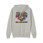Autism Puzzle Heart Youth Hoodie | Awareness Puzzle Piece Zip Jacket