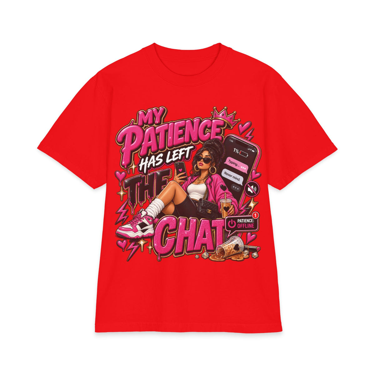 My Patience Has Left the Chat T-Shirt | Text Message Graphic Tee