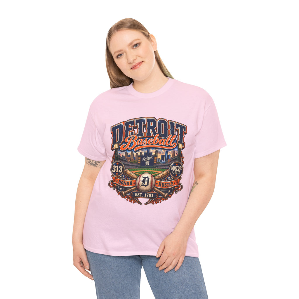 Detroit Baseball Tee | Motor City 313 Vintage Baseball Design