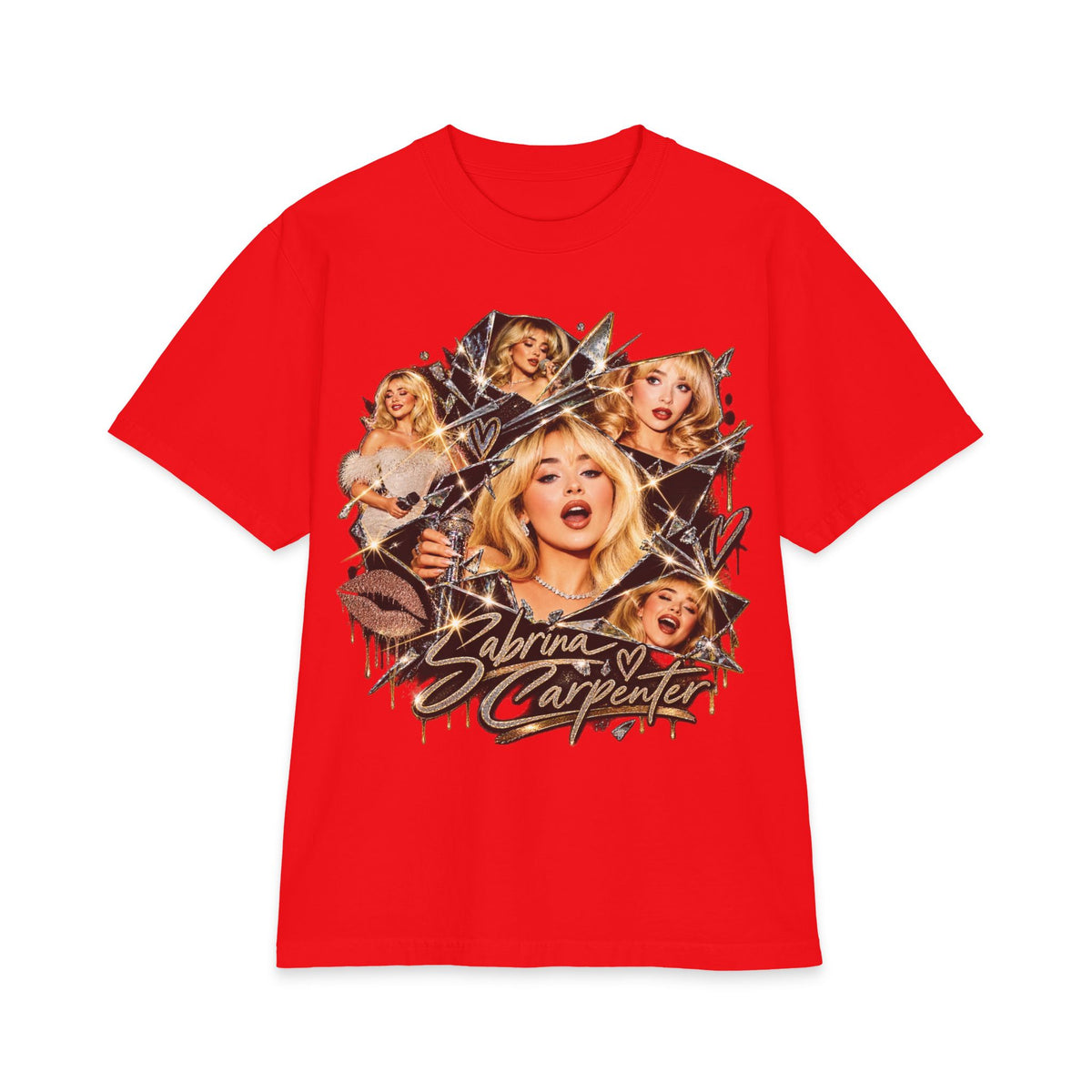 Sabrina C Collage Pinup Portraits T-Shirt | Retro Lip Print Tee
