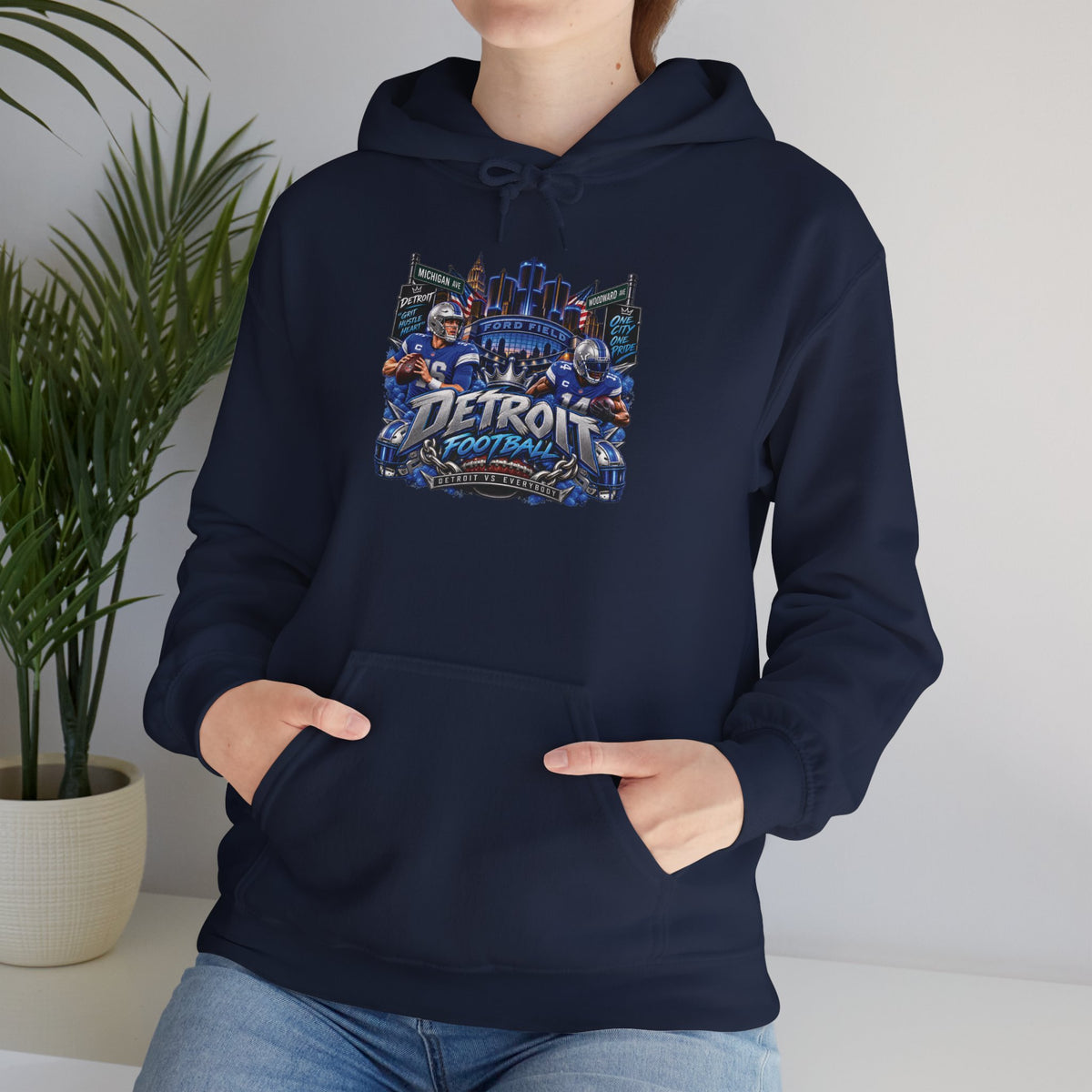 Detroit Skyline Collage Hoodie | Motor City Landmarks sweatshirt