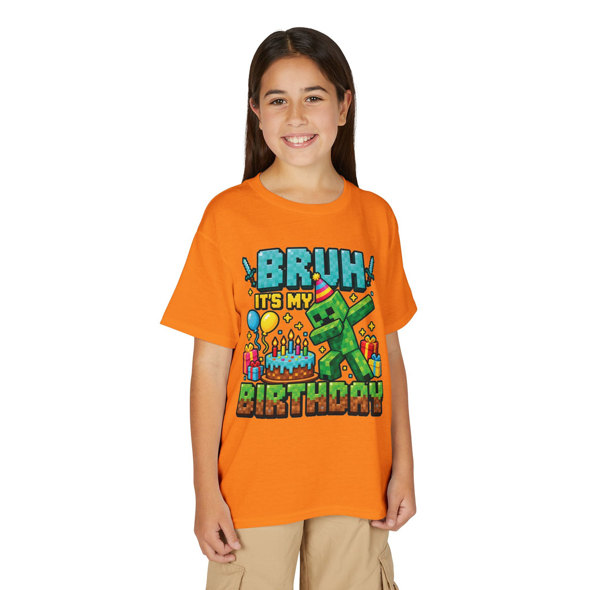 Bruh It’s My Birthday Minecraft-Inspired Youth T-Shirt